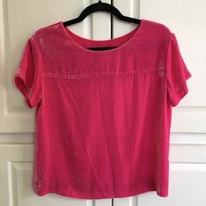 Hot Pink Velvet J Crew Shirt